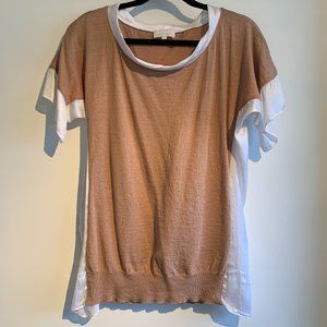 MAILLE CLU - Linen Top w/ White Side Panel Detail